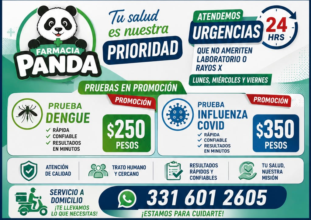 Servicios médicos y pruebas Farmacia Panda